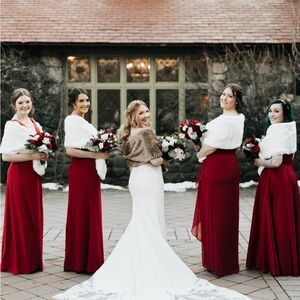 David’s bridal furs for winter wedding!!